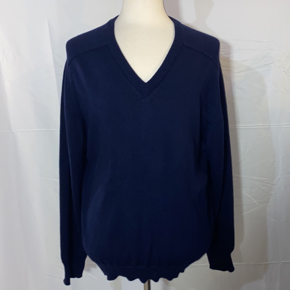 Vintage Izod Club Golf V-Neck Pullover Sweater Size Large Made In USA